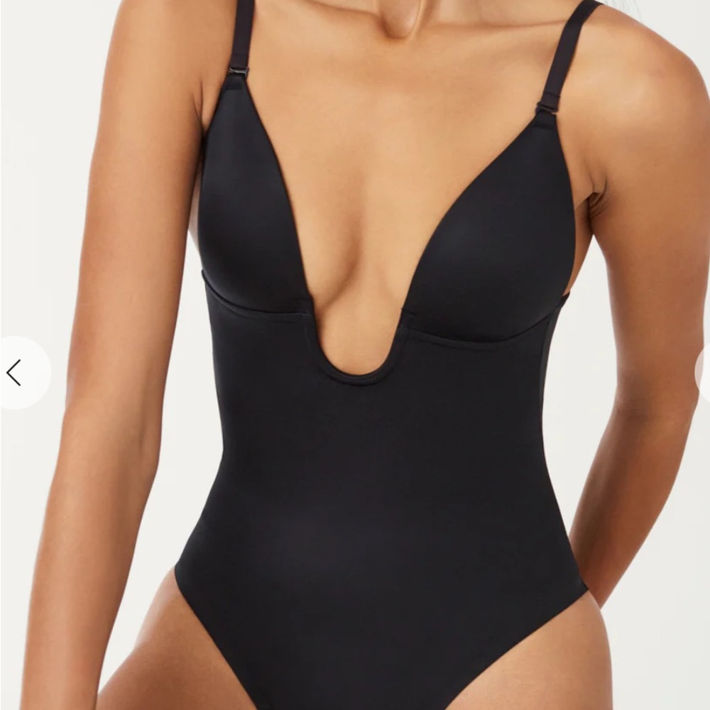 SPANX Deep V Black Swimsuit